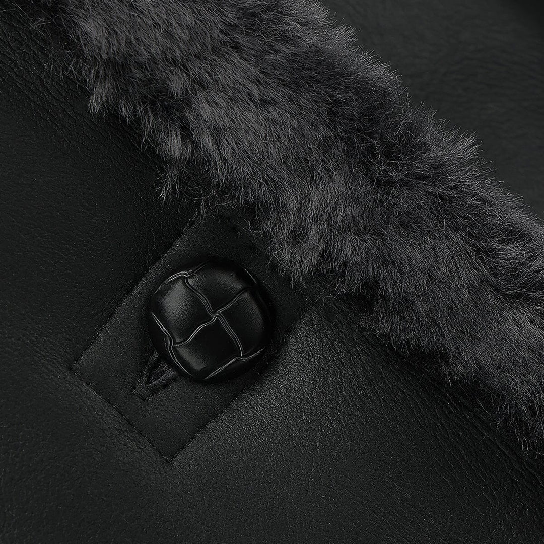 Chamarra en piel genuina de ovino para dama Chamarras 