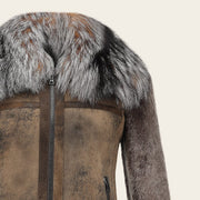 Chamarra en piel genuina de ovino para dama Chamarras 