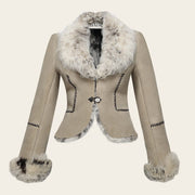 Chamarra en piel de ovino con pelo para dama Chamarras 