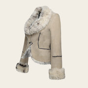 Chamarra en piel de ovino con pelo para dama Chamarras 