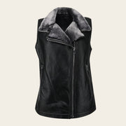 Chaleco en piel genuina de ovino para dama Chalecos 