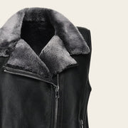 Chaleco en piel genuina de ovino para dama Chalecos 