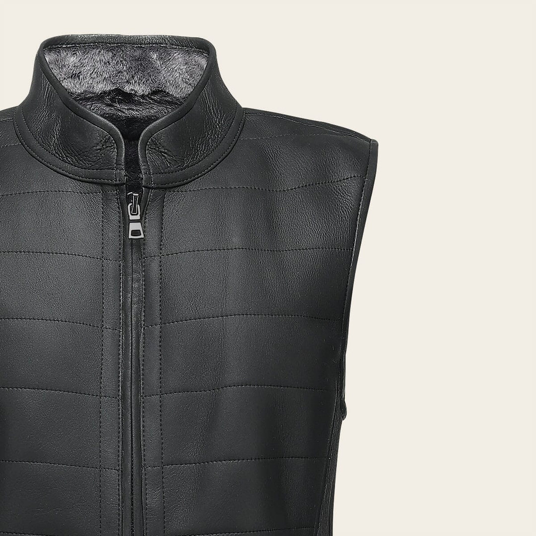Chaleco en piel genuina de ovino para caballero Chalecos 