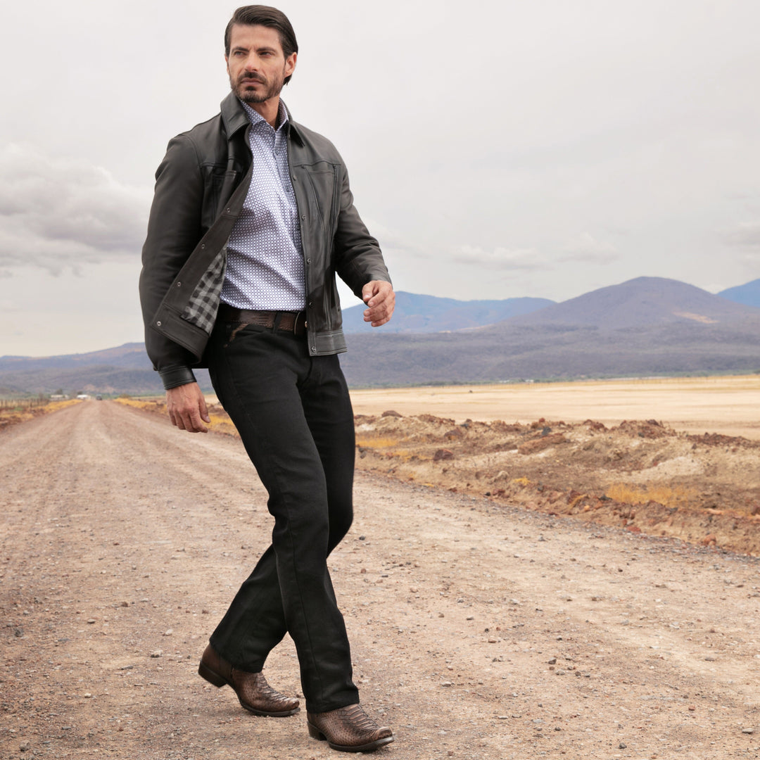 Bota urbana en piel genuina de pitón para caballero Botas y Botines 