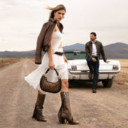 Bota casual en piel genuina para dama Botas y Botines 