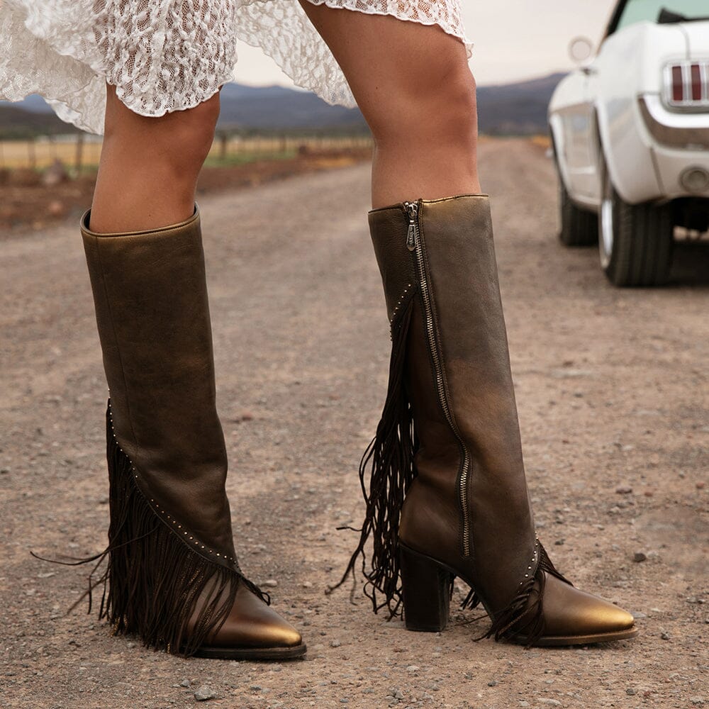 Bota casual en piel genuina para dama Botas y Botines 