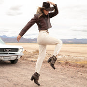 Chamarra en piel genuina de ovino para dama Chamarras 