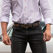 Cinturón casual en piel genuina de alligator para caballero Cinturones 