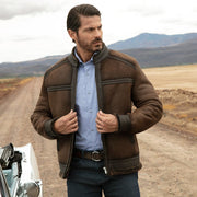 Chamarra en piel genuina de ovino con pelo para caballero Chamarras 