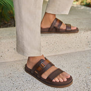 Sandalia en piel genuina de venado para caballero Sandalia 