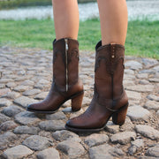 Bota tradicional en piel genuina para dama Botas y Botines 