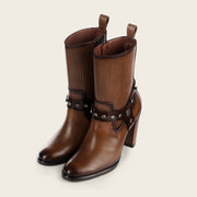 Botín de vestir en piel genuina para dama Botas y Botines 