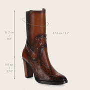 Botín de vestir en piel genuina de pitón para dama Botas y Botines 