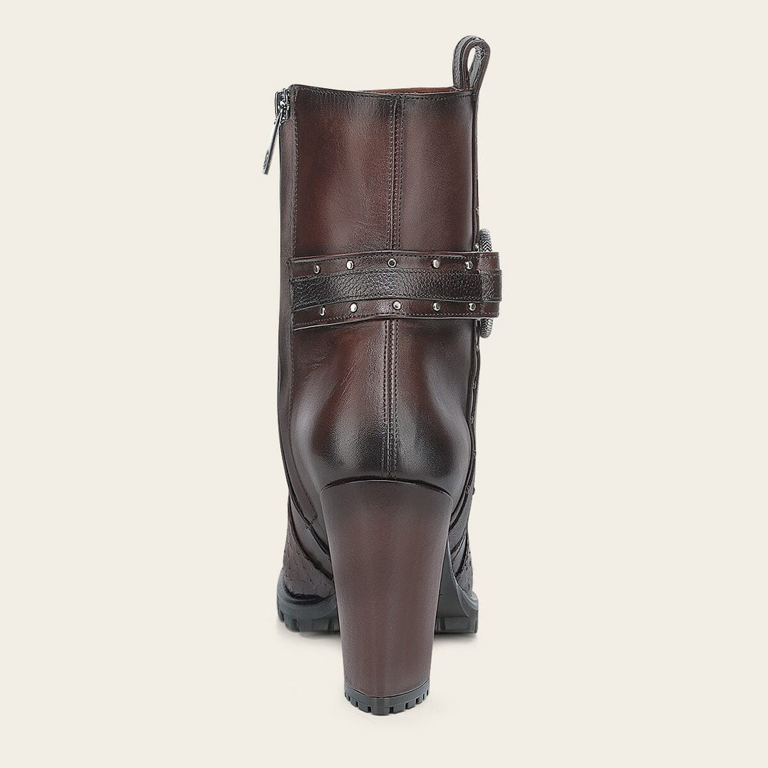 Botín de vestir en piel genuina de pitón para dama Botas y Botines 