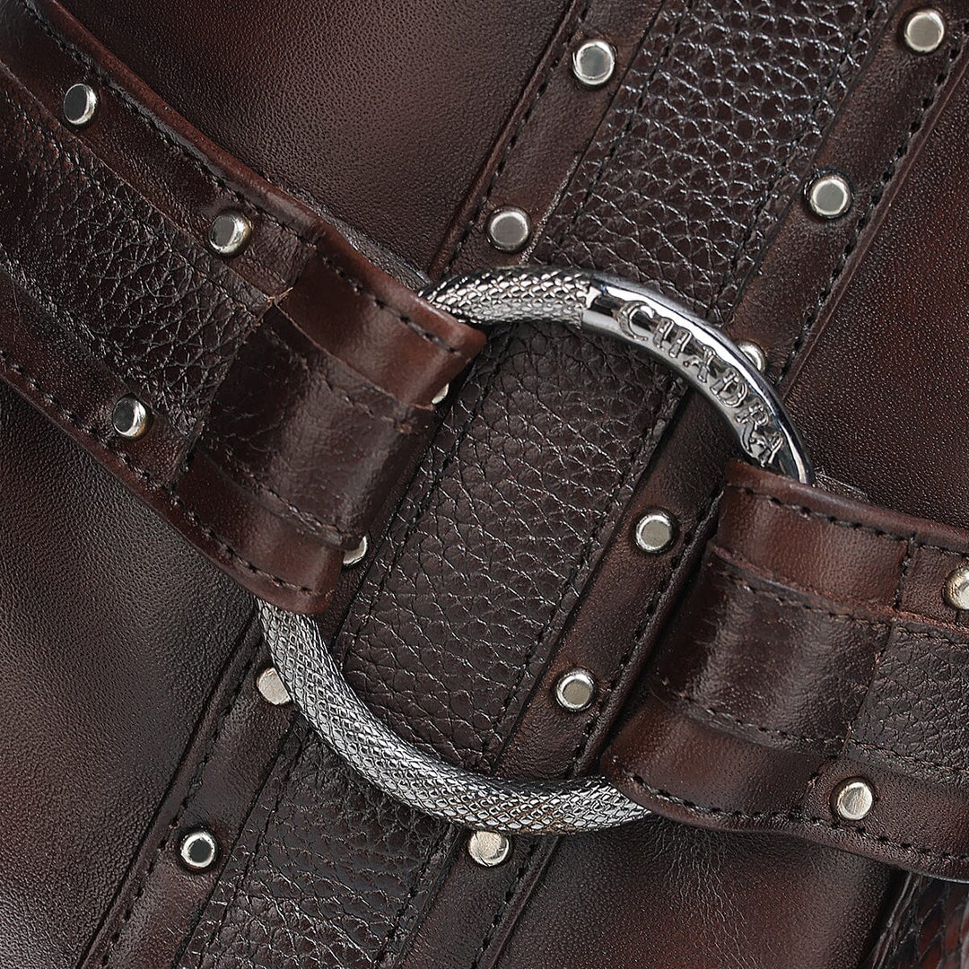 Botín de vestir en piel genuina de pitón para dama Botas y Botines 