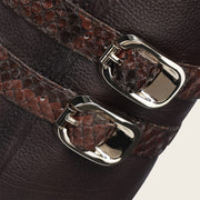 Bota plegable de vestir en piel genuina de pitón para dama Botas y Botines 