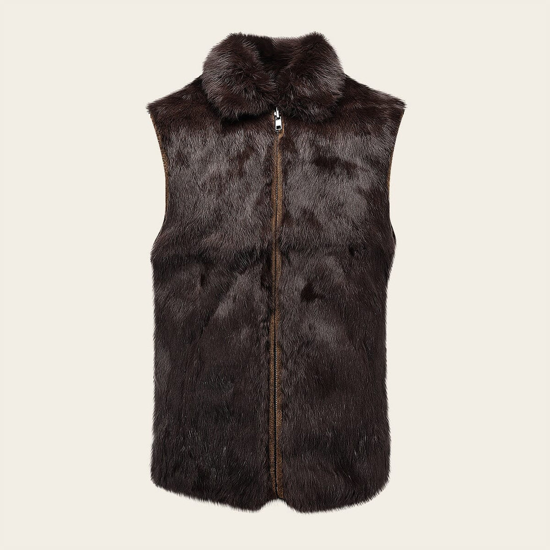 Chaleco reversible en piel genuina de ovino con pelo para caballero Chalecos 