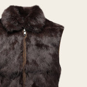 Chaleco reversible en piel genuina de ovino con pelo para caballero Chalecos 