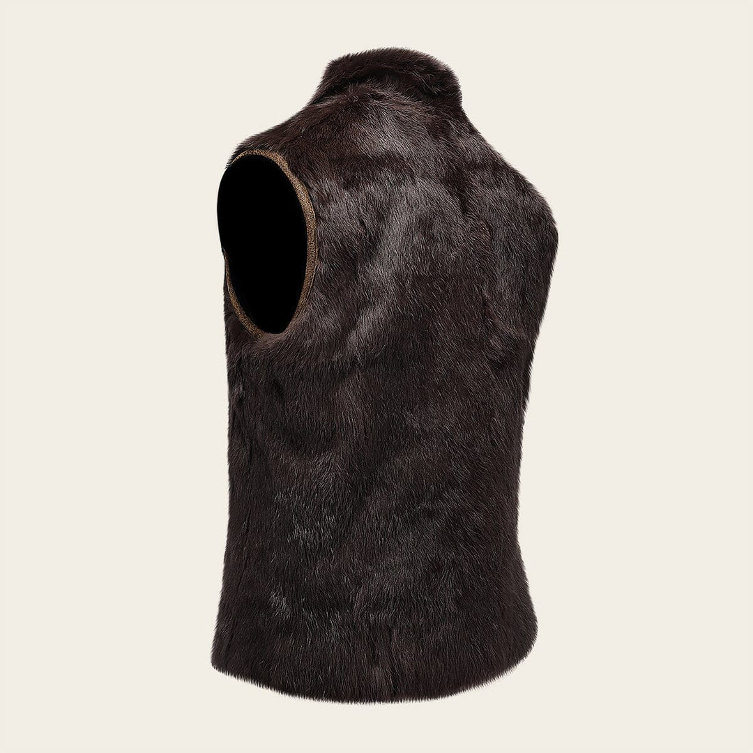 Chaleco reversible en piel genuina de ovino con pelo para caballero Chalecos 