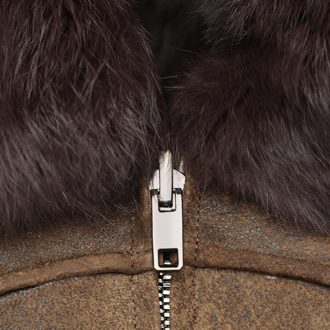 Chaleco reversible en piel genuina de ovino con pelo para caballero Chalecos 