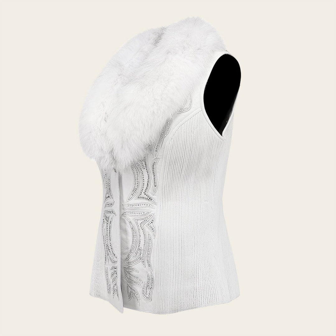Chaleco de piel con cuello en piel genuino de zorro (Copy) Chalecos 