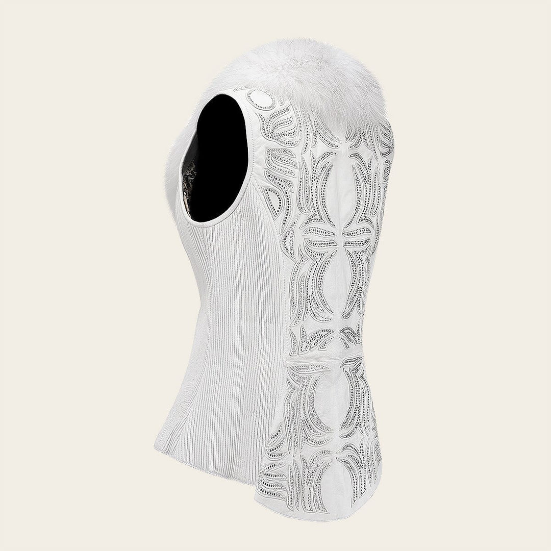 Chaleco de piel con cuello en piel genuino de zorro (Copy) Chalecos 