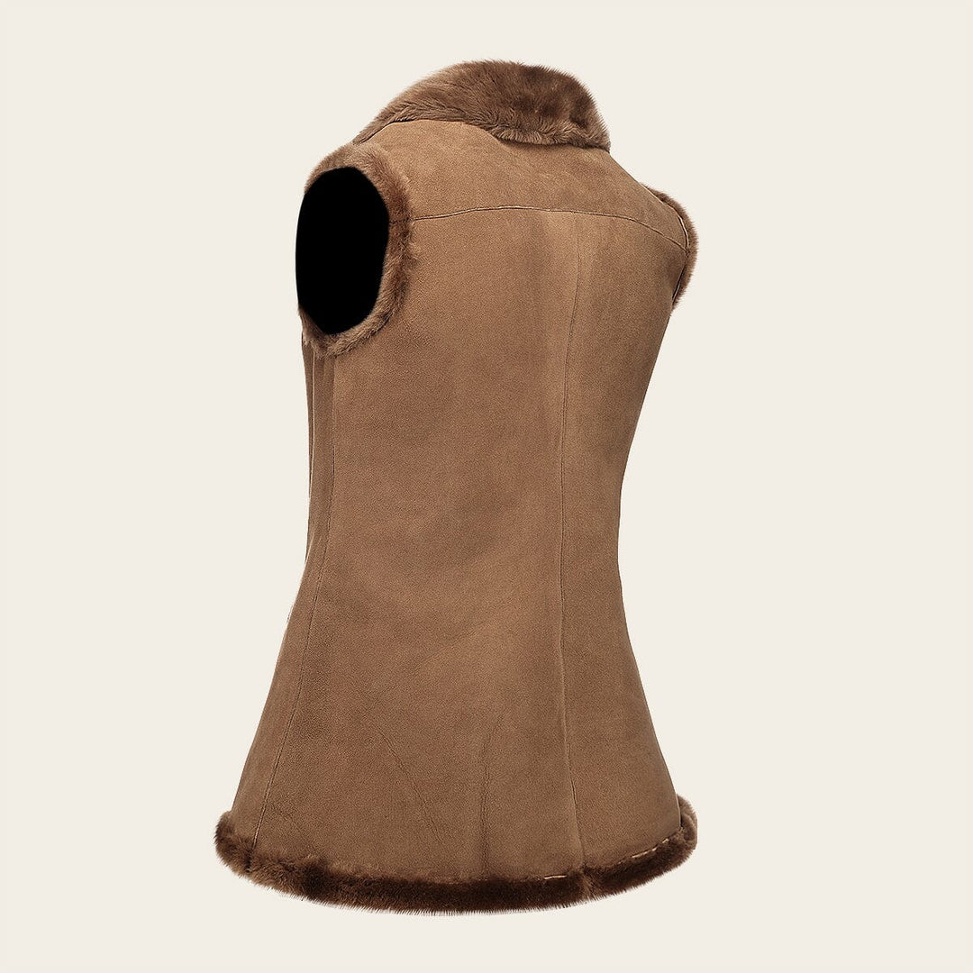 Chaleco en piel genuina de ovino para dama Chalecos 