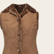 Chaleco en piel genuina de ovino para dama Chalecos 