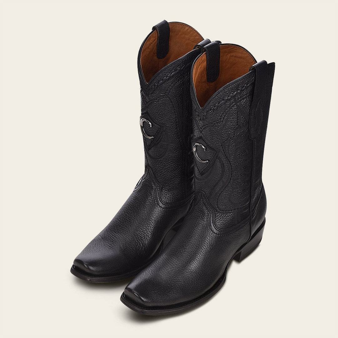 De Venado Botas De Cuero Negro Bota Tradicional En Piel Genuina De