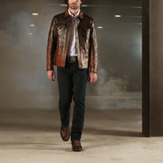 Bota casual en piel genuina de pitón para caballero Botas y Botines 