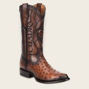 Bota tradicional en piel genuina de avestruz para caballero Botas y Botines 