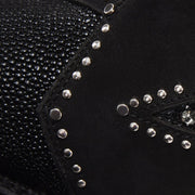 Botín casual en piel genuina de mantarraya para dama Botas y Botines 