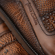 Sandalia en piel genuina de alligator para caballero Sandalia 