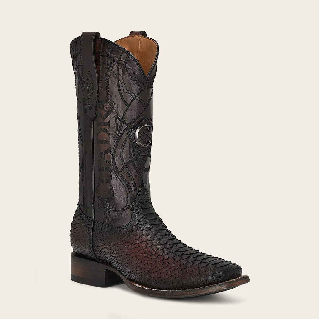 Bota rodeo en piel genuina de pitón para caballero – Cuadra México