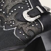 Botín western fashion en piel genuina de mantarraya para dama Botas y Botines 