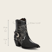 Botín western fashion en piel genuina de mantarraya para dama Botas y Botines 