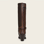 Bota alta en piel genuina de pitón Botas y Botines 