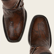 Bota alta en piel genuina de pitón Botas y Botines 