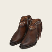 Botín con flecos en piel genuina Botas y Botines 