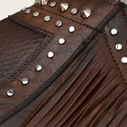 Botín con flecos en piel genuina Botas y Botines 