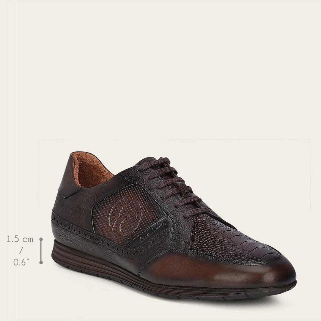 Tenis en piel de pata de avestruz para caballero – Cuadra México