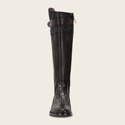 Bota casual en piel genuina de pitón para dama Botas y Botines 