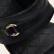 Sandalia en piel genuina de mantarraya Ofertas 