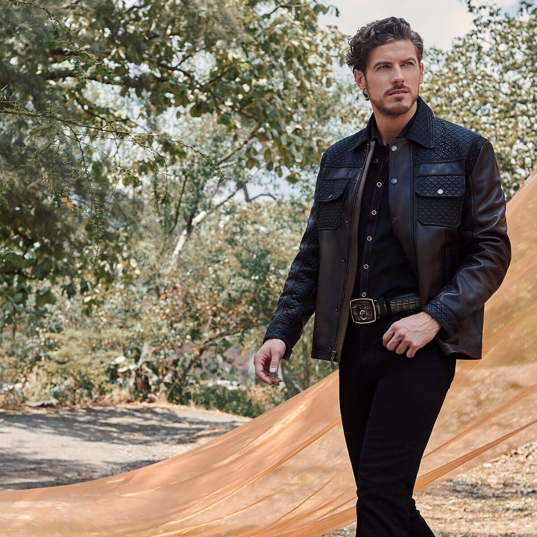 Outfit Chamarra Biker Chamarra De Cuero Cafe Hombre Outfit