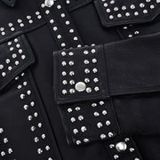 Chamarra en piel genuina con estoperoles Chamarras 